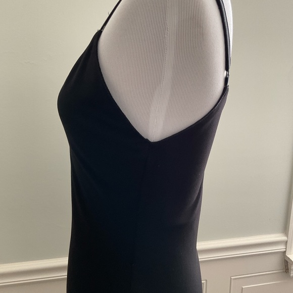 Alice&Olivia Black “Cate” Mesh Stripe V-Neck LBD NWOT - Picture 7 of 12